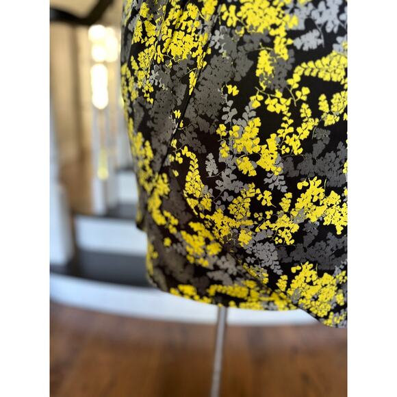 H&M Layered Tulip Skirt Yellow Black Spring Summer Fall Career Modern Casual - Picture 8 of 13